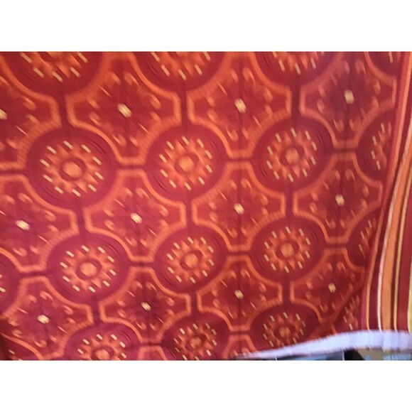 Bobby Flay Tablecloth Orange Yellow Sunburst Stripes Cloth Rectangle 58 x 83 - Picture 2 of 6